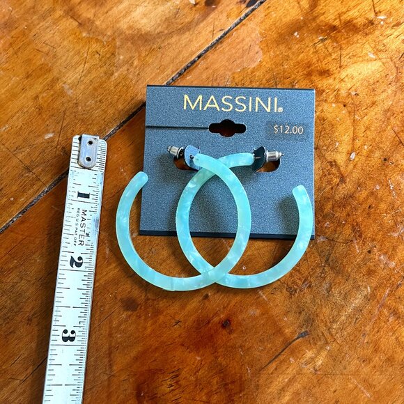 Massini Marbled Acrylic 2" Hoop Earrings NEW - Picture 3 of 3